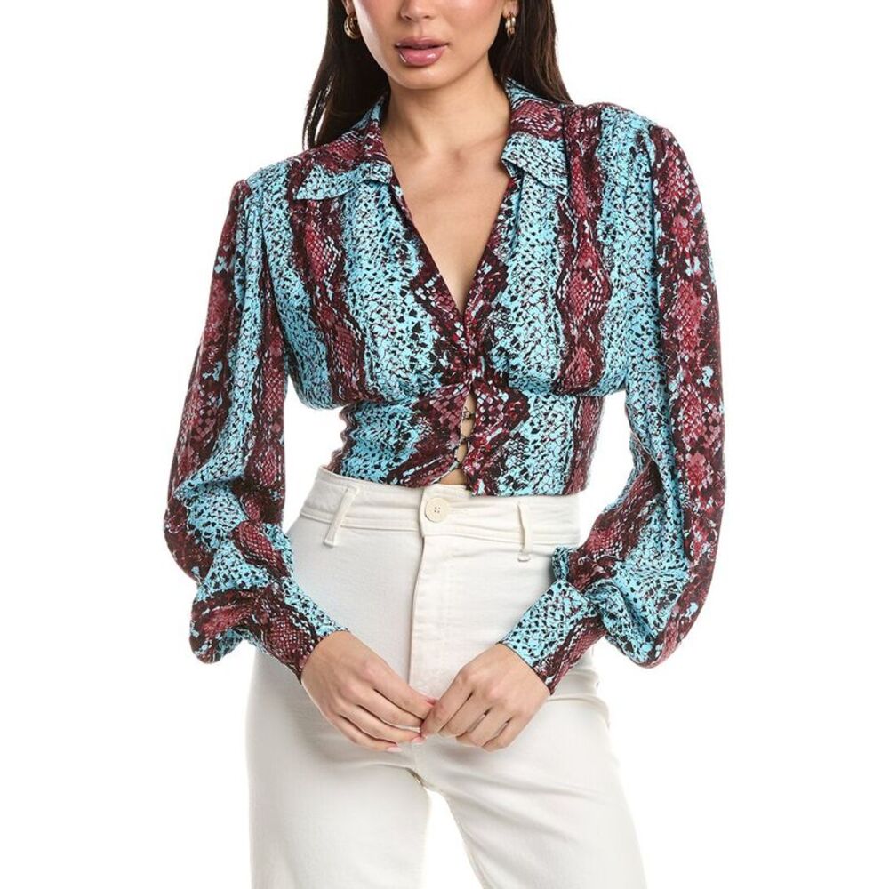 Afrm Womens  Lauretta Woven Top, Red